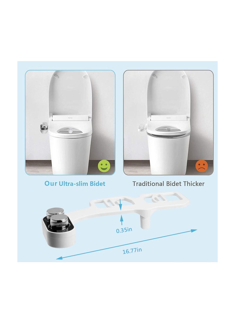 Toilet accessories - Non-electric cold water toilet accessories with pressure control, retractable self-cleaning dual nozzles for front and rear cleaning