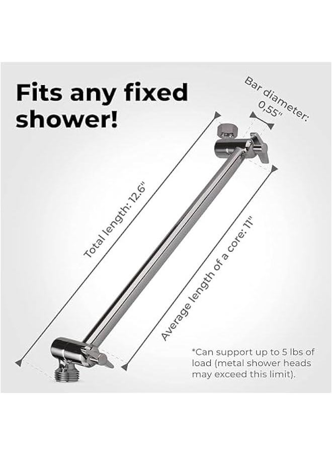 Shower Head Extension Arm,Adjustable Shower Arm Extension,Solid Stainless Steel Shower Extender for ShowerHead,Showerhead Extender With Universal Connection