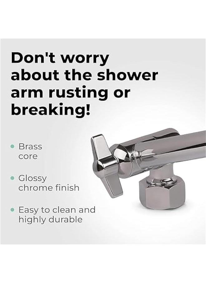 Shower Head Extension Arm,Adjustable Shower Arm Extension,Solid Stainless Steel Shower Extender for ShowerHead,Showerhead Extender With Universal Connection