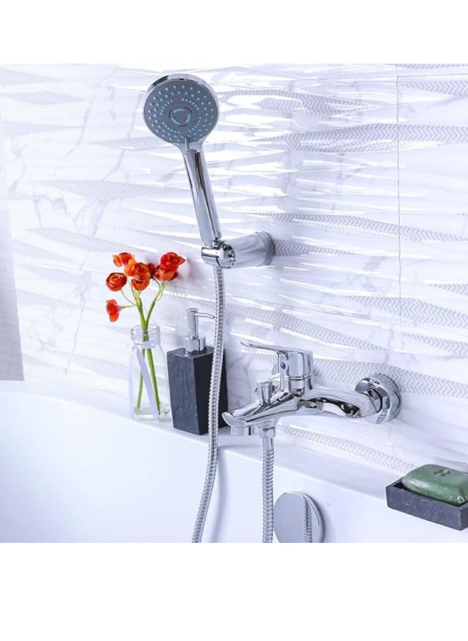 Prato Bath Mixer With Shower Set, Silver - 166 x 215 mm