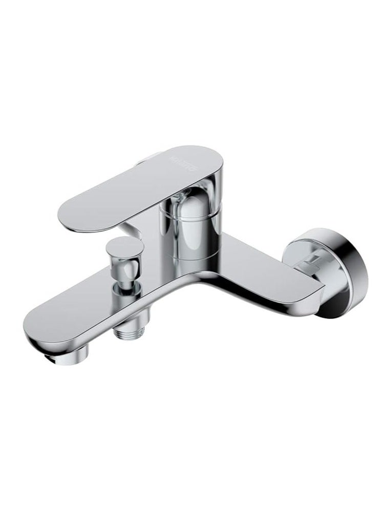 Prato Bath Mixer With Shower Set, Silver - 166 x 215 mm