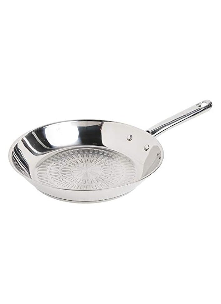 Stainless Steel Dishwasher Safe Oven Safe Fry Pan Saute Pan Cookware, 10.5-Inch, Silver