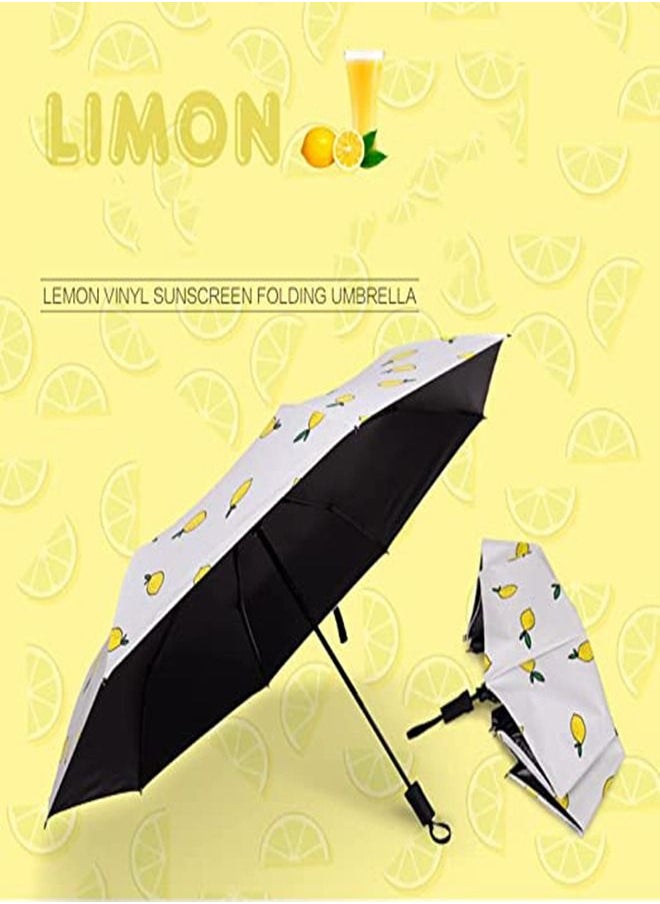 Mini Folding Umbrella, Manual Quick-drying Travel Umbrella, Summer Fruit Umbrella Sunscreen Sunshade Folding Umbrella Ultra-light Compact Portable, 99.9% UV Protection Rain and Shine Umbrella