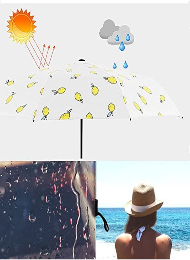 Mini Folding Umbrella, Manual Quick-drying Travel Umbrella, Summer Fruit Umbrella Sunscreen Sunshade Folding Umbrella Ultra-light Compact Portable, 99.9% UV Protection Rain and Shine Umbrella