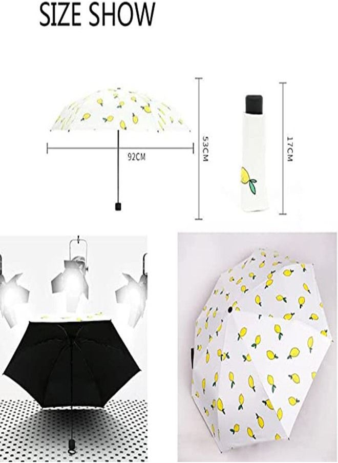 Mini Folding Umbrella, Manual Quick-drying Travel Umbrella, Summer Fruit Umbrella Sunscreen Sunshade Folding Umbrella Ultra-light Compact Portable, 99.9% UV Protection Rain and Shine Umbrella