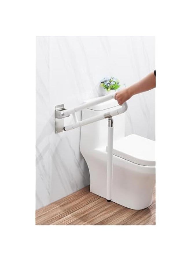 Toilet Grab Bar Bathroom Handrail Handicap Grab Bars Rails, Stainless Steel Auxiliary Tub Safety Handle Anti-Slip Flip Shower Grab Bars Home Health Care Equipment