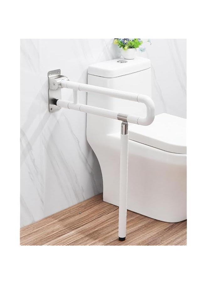 Toilet Grab Bar Bathroom Handrail Handicap Grab Bars Rails, Stainless Steel Auxiliary Tub Safety Handle Anti-Slip Flip Shower Grab Bars Home Health Care Equipment