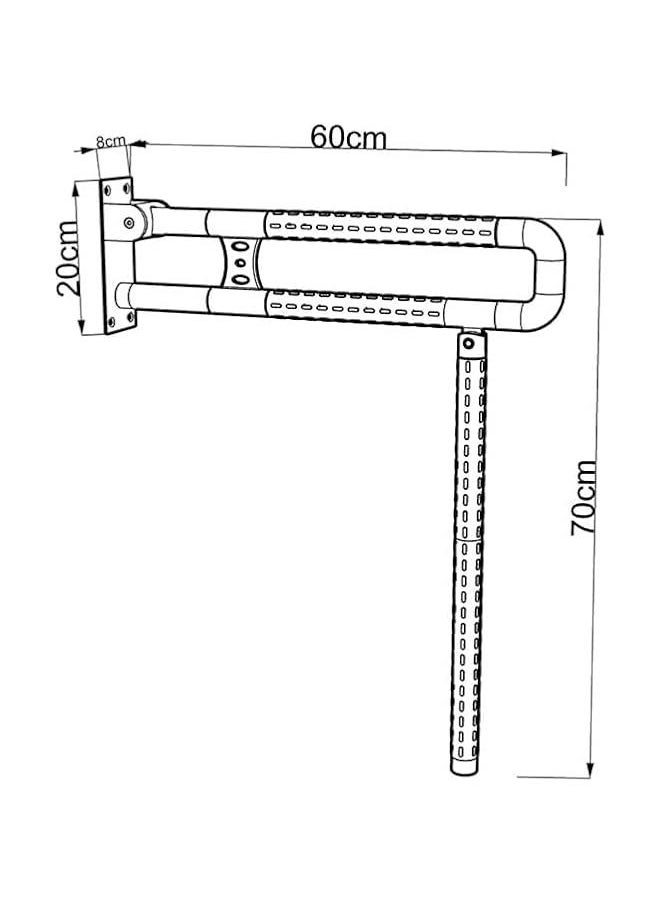 Toilet Grab Bar Bathroom Handrail Handicap Grab Bars Rails, Stainless Steel Auxiliary Tub Safety Handle Anti-Slip Flip Shower Grab Bars Home Health Care Equipment