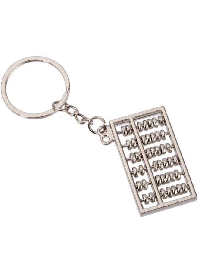 PULABO Set Of 2 Alloy 6 Rolls Abacus Keychain Key Ring Decoration Decor For Car Keys,Gold&Silver popular