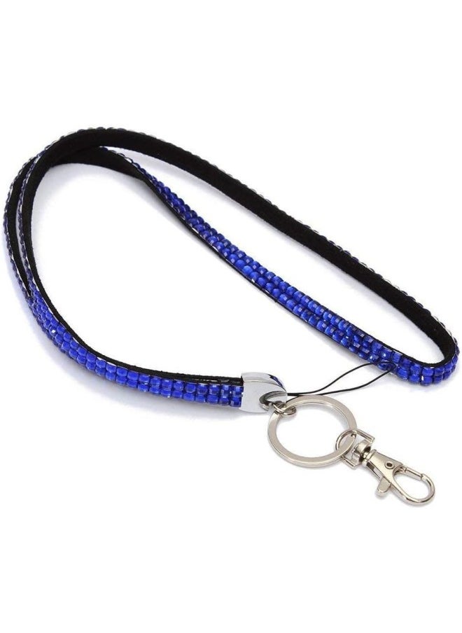 PULABO 1 Pcs Blue Bling Strap Lanyard Rhinestone Strap Key Ring Holder Diamonte Crystal Neck Id Card Phone Holder. Popular