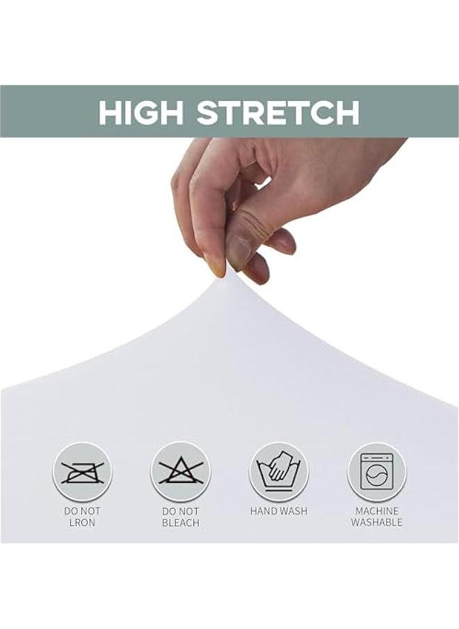 6FT Stretch Spandex Table Cover for Rectangular Fitted Folding Tables, Wrinkle Resistant, Elastic Stretchable Patio Tablecloth Protector for Party, Banquet, Wedding and Events,White (139-02)