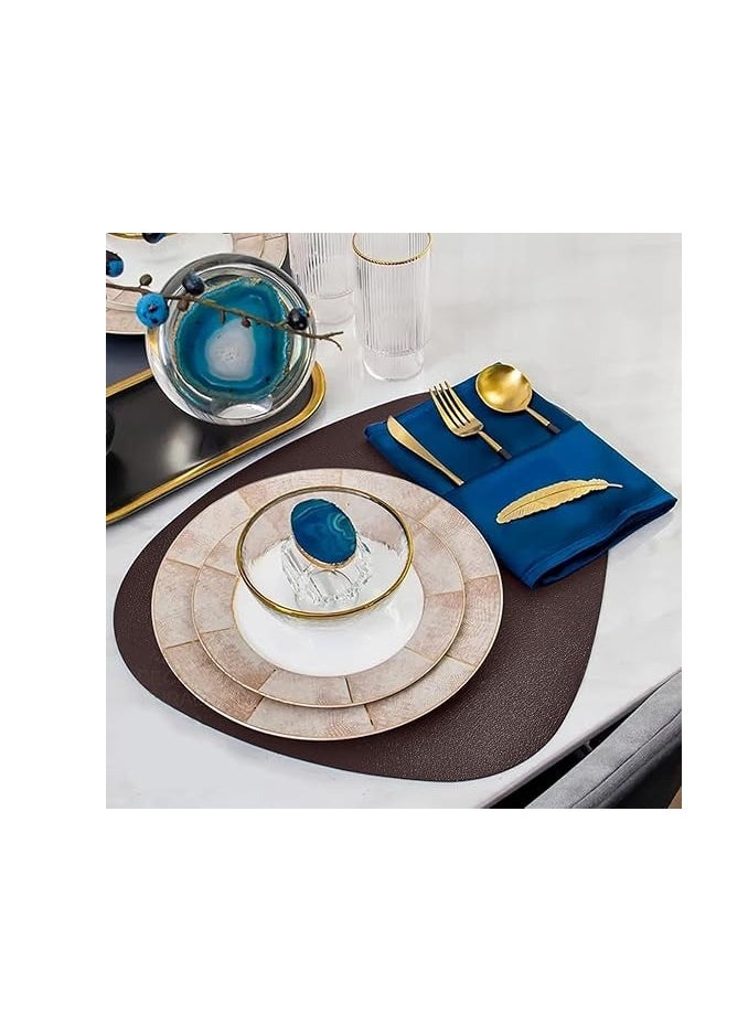 Washable Two-Sided Leather Tablemats – Stain & Heat Resistant, Non-Slip Placemats for Kitchen, Dining, Parties, Weddings, 45 x 36 CM, Durable and Stylish Protection for Your Tabletop