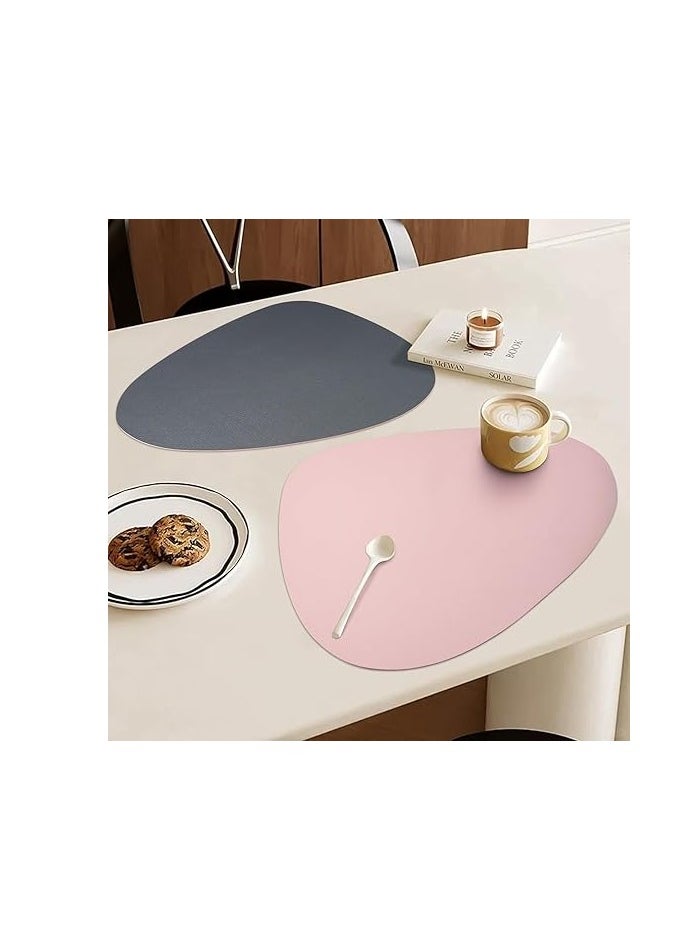 Washable Two-Sided Leather Tablemats – Stain & Heat Resistant, Non-Slip Placemats for Kitchen, Dining, Parties, Weddings, 45 x 36 CM, Durable and Stylish Protection for Your Tabletop