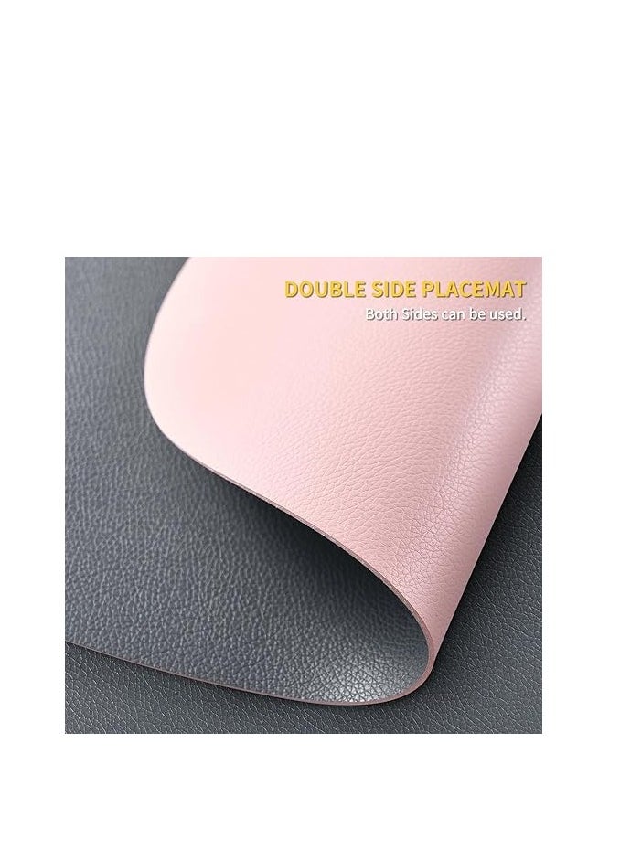 Washable Two-Sided Leather Tablemats – Stain & Heat Resistant, Non-Slip Placemats for Kitchen, Dining, Parties, Weddings, 45 x 36 CM, Durable and Stylish Protection for Your Tabletop