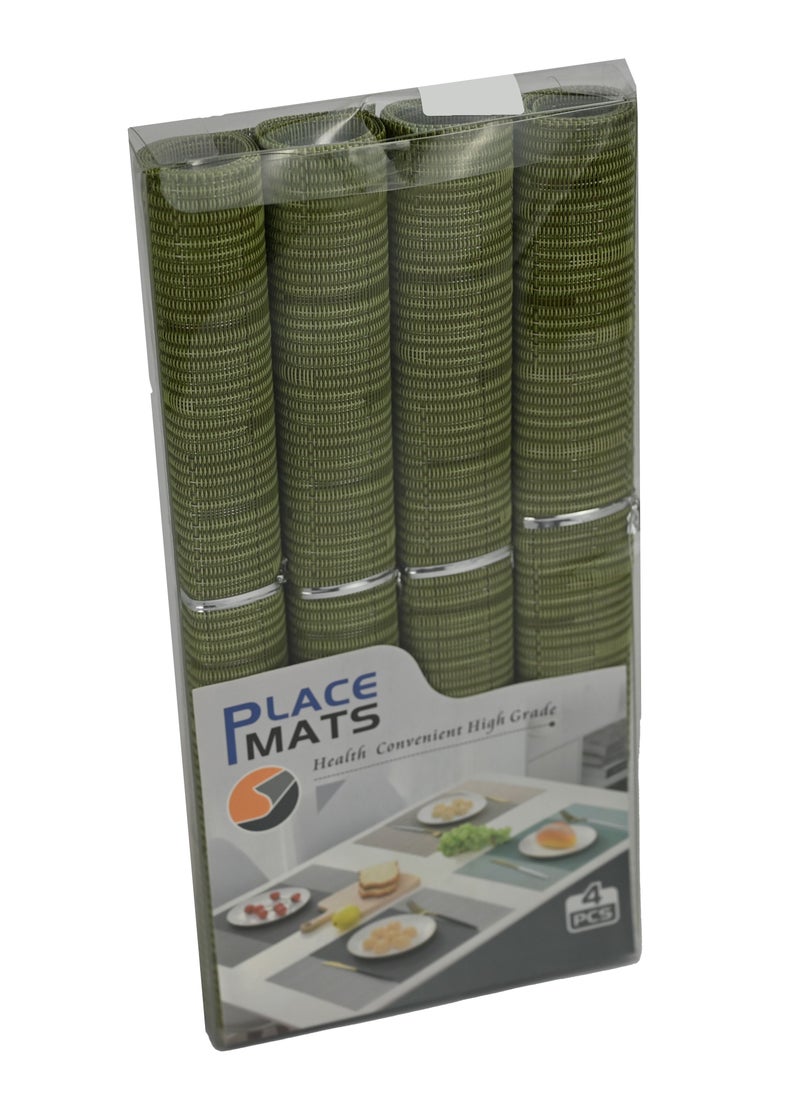 Table Decoration Set Of 4-Placemats Set, Coasters For Dining Room Furniture ,Washable Table Mats For Kitchen And Table Décor-(Green)