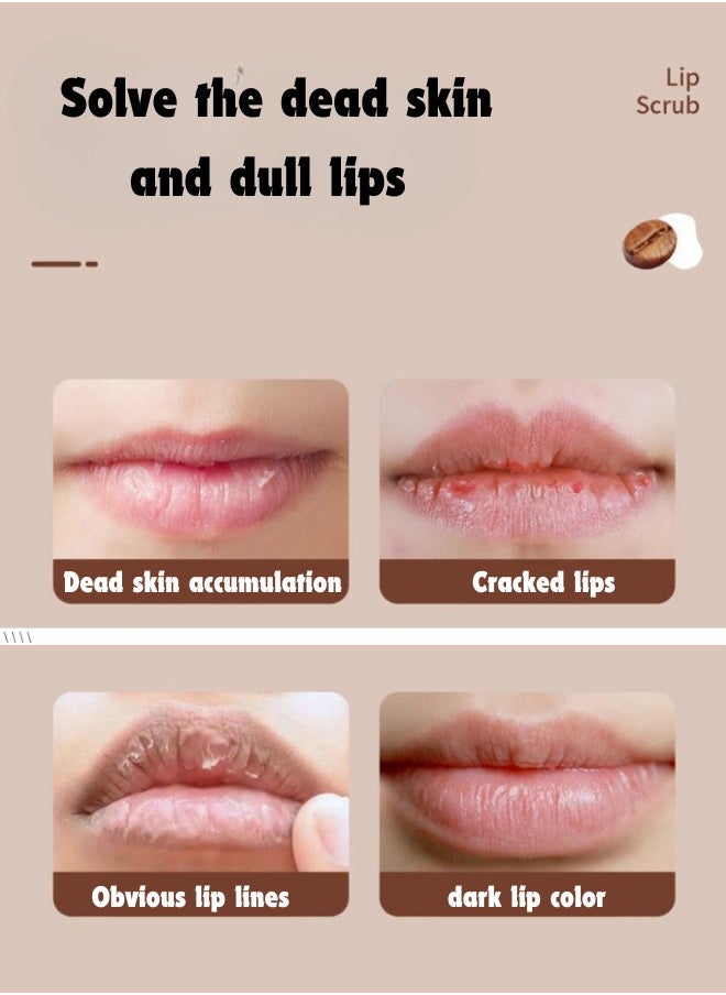 Coffee lip scrub removes skin and lightens lip lines, moisturizes and cares for tender lipstick and lip care