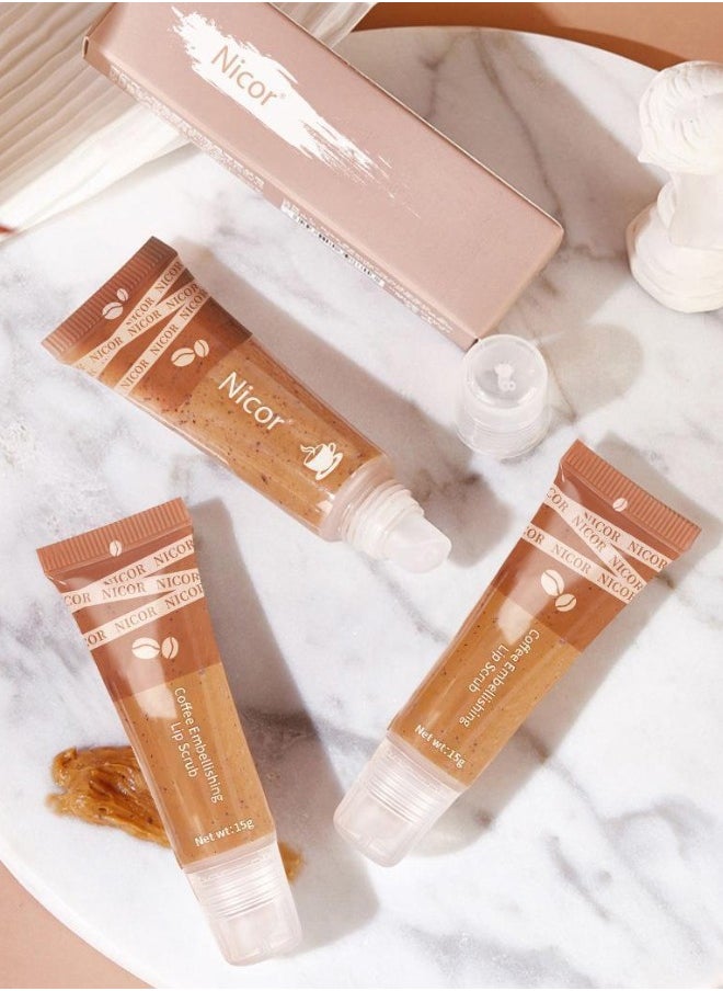 Coffee lip scrub removes skin and lightens lip lines, moisturizes and cares for tender lipstick and lip care