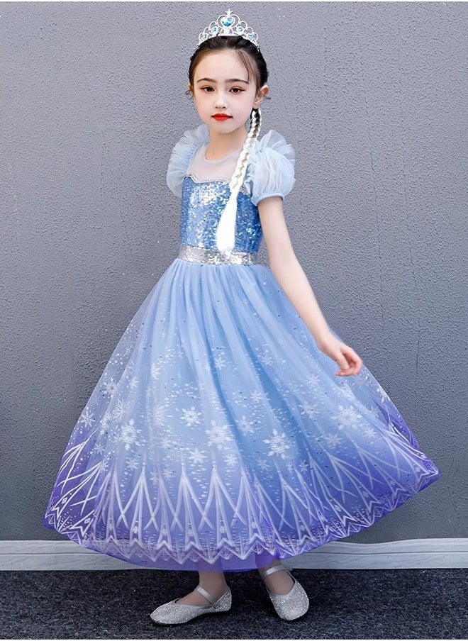 Princess Dress Set with 8 PCS Accessaries, Princess Costume with Removable Cape, Elegant Princess Dress Up Costume for Girls, Great for Fancy Dress Parties, Birthdays, Prom Outfits and Cosplay Activ