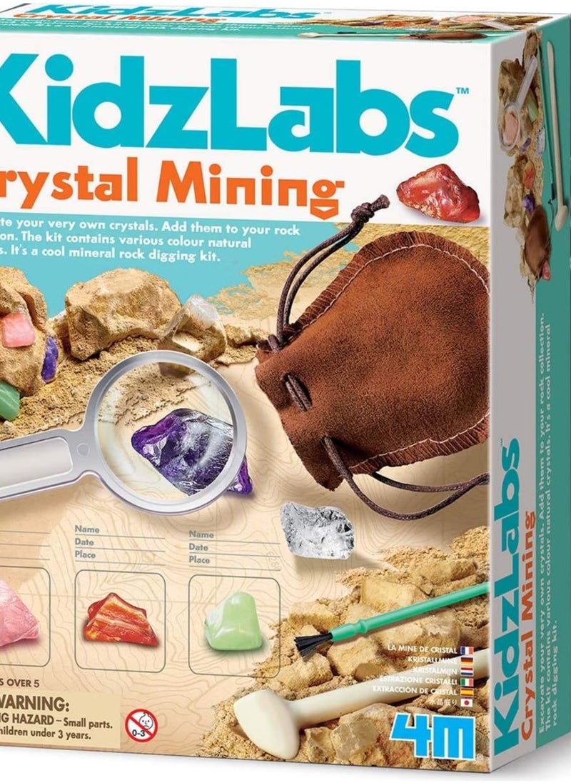 4M Kidzlabs Crystal Mining Kit, DIY Science Kit - Dig for gem Stones, For Boys & Girls Ages 5+