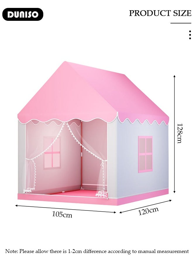 Foldable Kids Play Tent, Kids Tent House Indoor with Windows,Washable Breathable Indoor Outdoor Play house, Easy to Set up and Stow Away Birthday Toy Ideal Gift for Girl & Boy in Holiday & Birthday