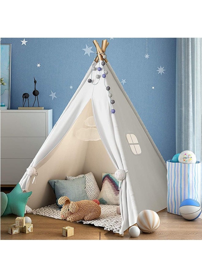 Teepee Tent for Kids Foldable Children Play Tents for Girl and Boy with Carry Case Canvas Playhouse Toys for Girls or Child Indoor and Outdoor