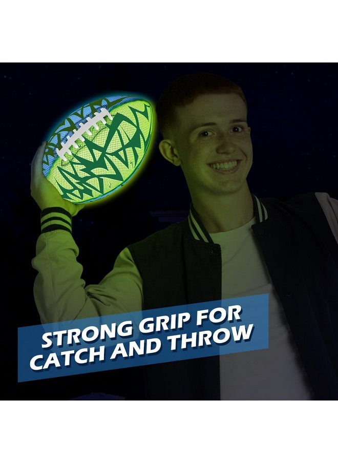 Glow In The Dark Football - Strong Grip Light Up Football Toy Stuff Sports Balls For Boys Kids Teenage Junior Youth Adult Outdoor Christmas Birthday Gifts For Age 6-8 8-12 13 + Year Old No.3