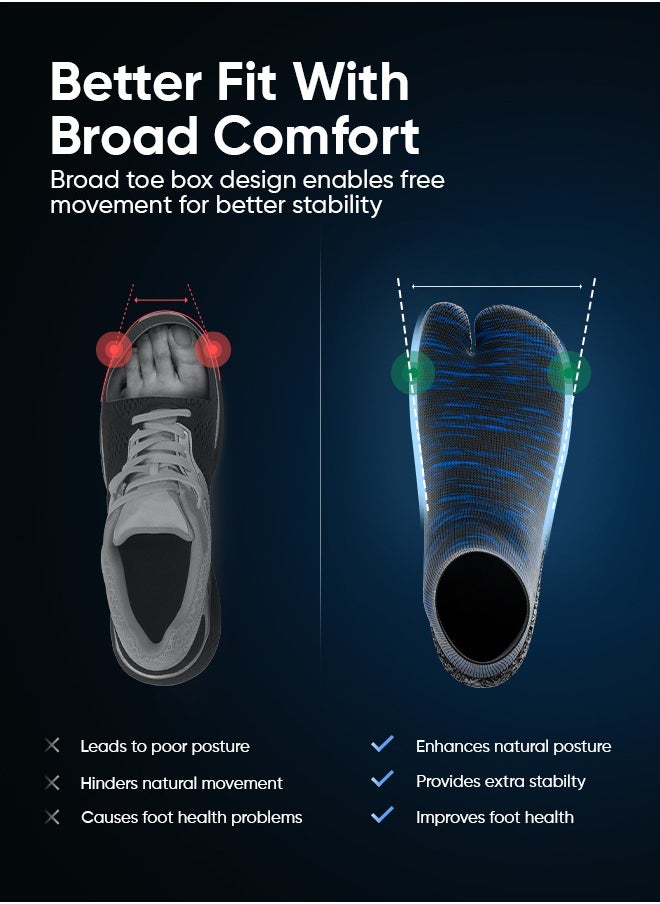 Frido Barefoot Sock Shoes, Barefoot Shoes for Men & Women, Training Gym Shoes, Wide Toe Box & Zero Drop Design, Extra Stability & ShapeFit Tech, Water Resistant Sole, Hand Washable