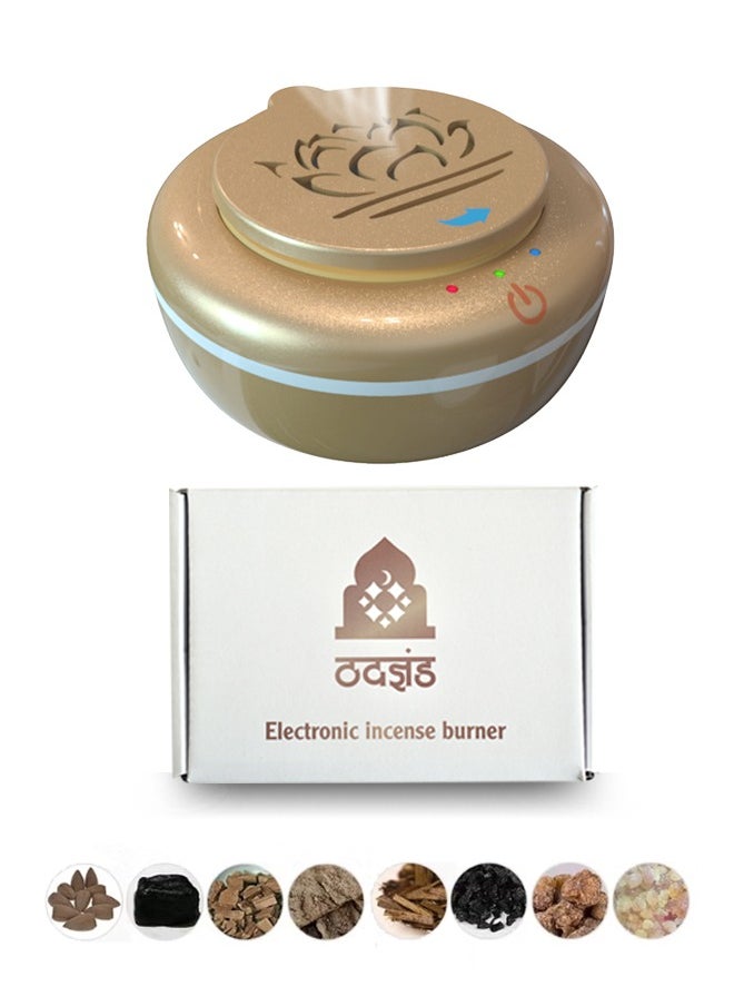 Electric Mini Incense Burner Portable USB Rechargeable Aroma Diffuser GOLD