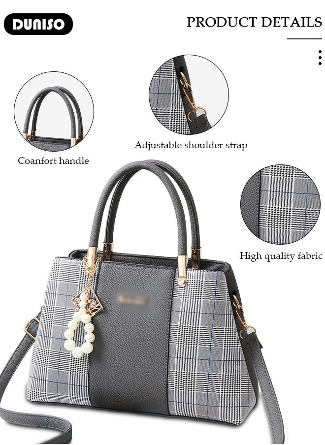 Women's Fashion Handbag Faux Leather Crossbody Bag For Women Large Capacity Bow Trim Tote Bags Top Handle Satchel Fashionable Travel Shoulder Bag For Ladies