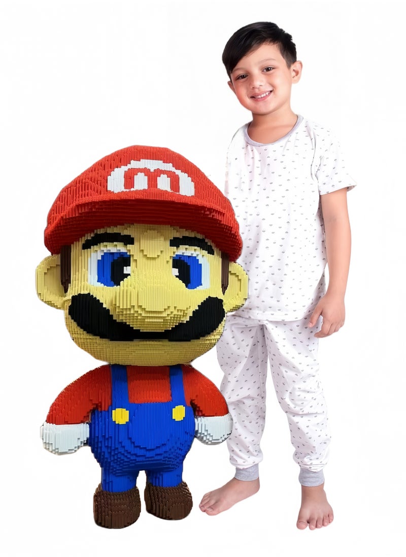 Super Mario building blocks Mario small particle assembly toys three-dimensional puzzle ornaments boys and girls gifts games (12224 pieces) (height 50 cm)