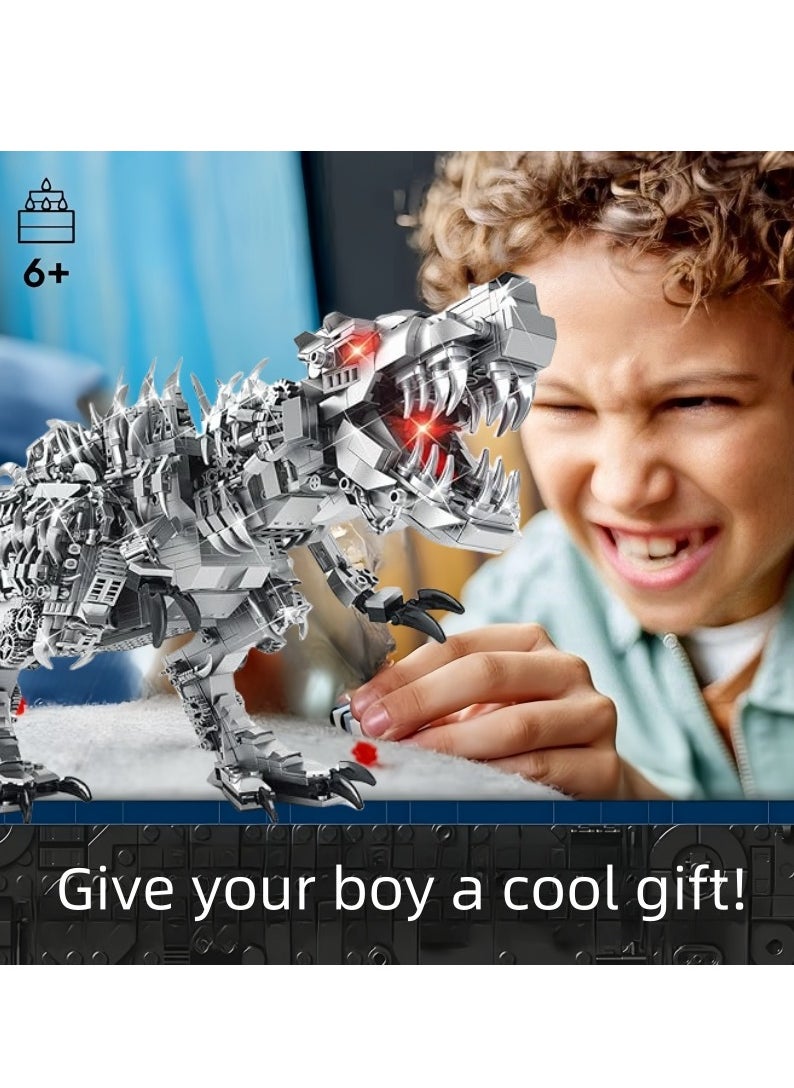 CHU DAI Jurassic Tyrannosaurus mechanical Tyrannosaurus dinosaur Tyrannosaurus Rex assembly building blocks boy toy birthday gift soldier toy games educational large size building blocks（1766 pieces）