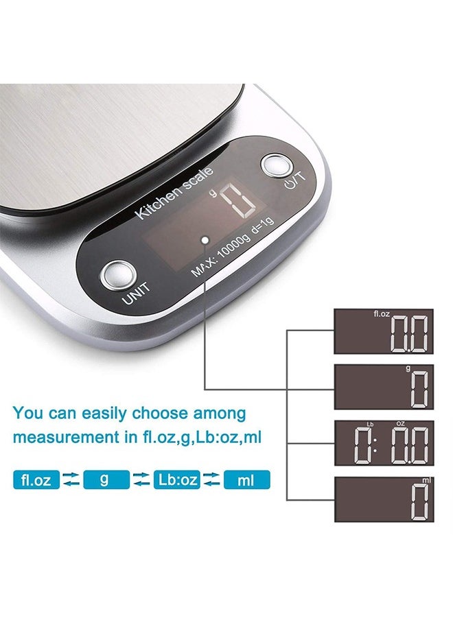 Electronic Food Scale 10kg/1g Weight Grams, Touch Screen Digital Kitchen Scales and Ounces for Cooking, Baking,LCD Display