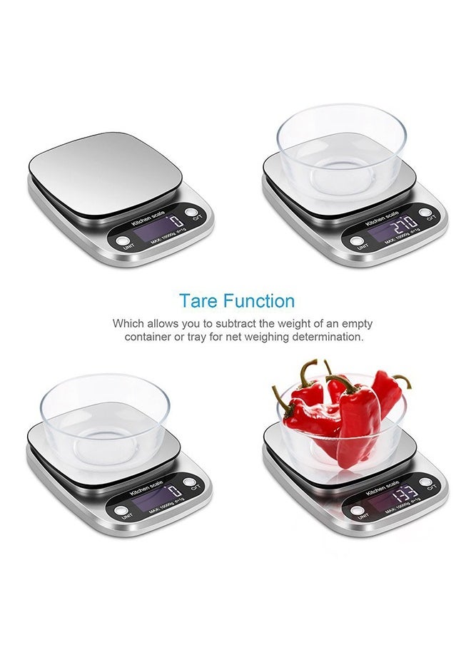 Electronic Food Scale 10kg/1g Weight Grams, Touch Screen Digital Kitchen Scales and Ounces for Cooking, Baking,LCD Display