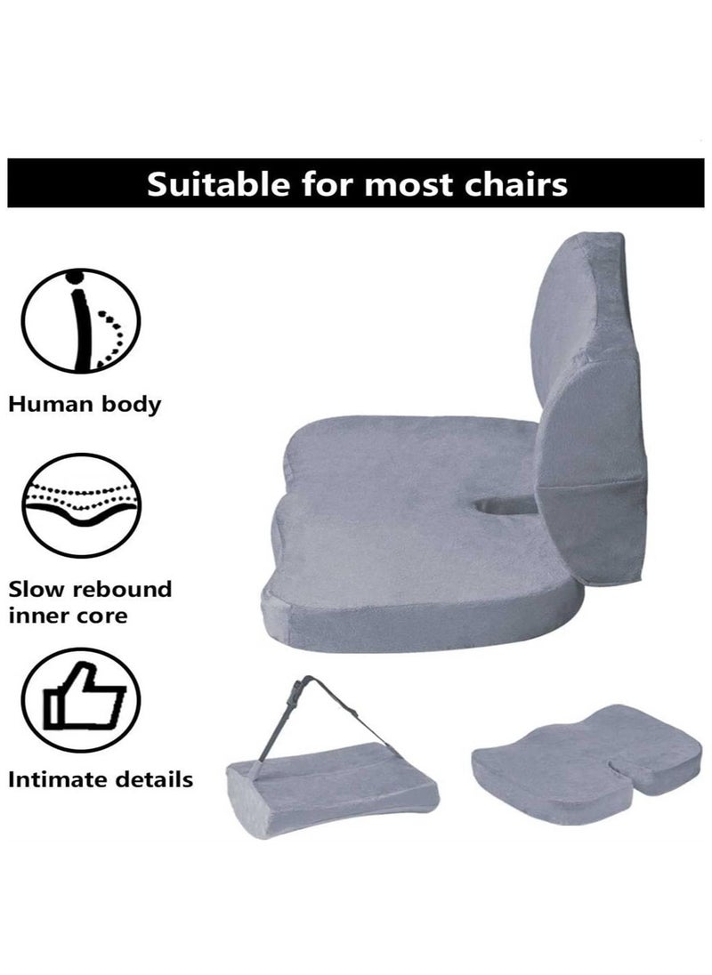 Ergonomic Seat Cushion, Lumbar Support Pillow, Chair Cushion, Memory Foam Back Support Plillow For Car Office Chair Wheelchair