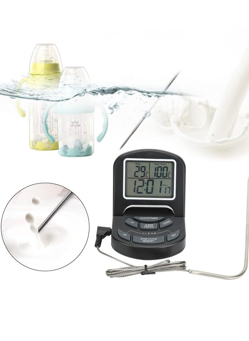 Digital Food Thermometer, Long Lasting Durable Digital Meat Thermometer, Stainless Steel Electronic Kitchen Thermometer, Programmable Digital Cooking Food Thermometer, (1pc)