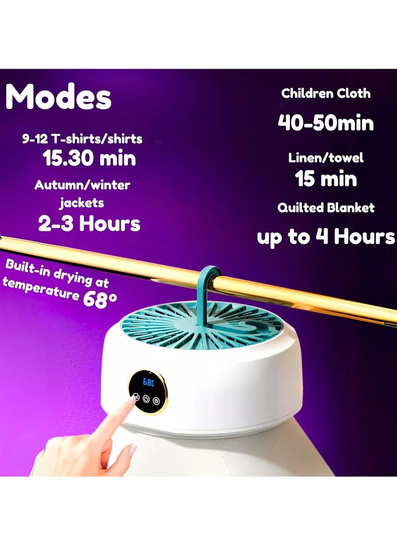 Portable Mini Laundry Dryer with Remote Control | Compact Foldable Electric Clothes Drying Machine | 600W Efficient Dryer for Light Fabrics | Travel & Apartment Use | Energy-Saving Solution