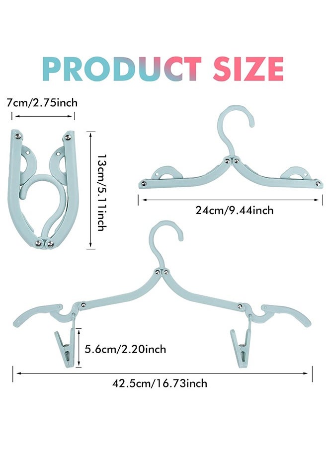 12Pcs Collapsible Clothes Hangers, Plastic Portable Folding Clothes Hangers, Coat Hanger Travel Drying Rack, Travel Accessories for Outdoors Activities Travel at Home Four Colors