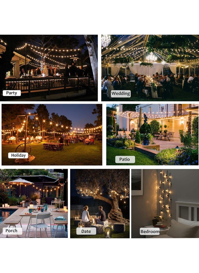 Outdoor Waterproof IP65 Led String Lights E27 Holder 100 Meter Bulb Holder Wire With 200 Bulbs 4W G80 Amber With EU Plug Solar Bulb Holder For Ramadan Decoration Lights And Outdoor Decoration Light Hanging Light String Wire Ramadan Light For Commercial Patio Garden & Porch Yard