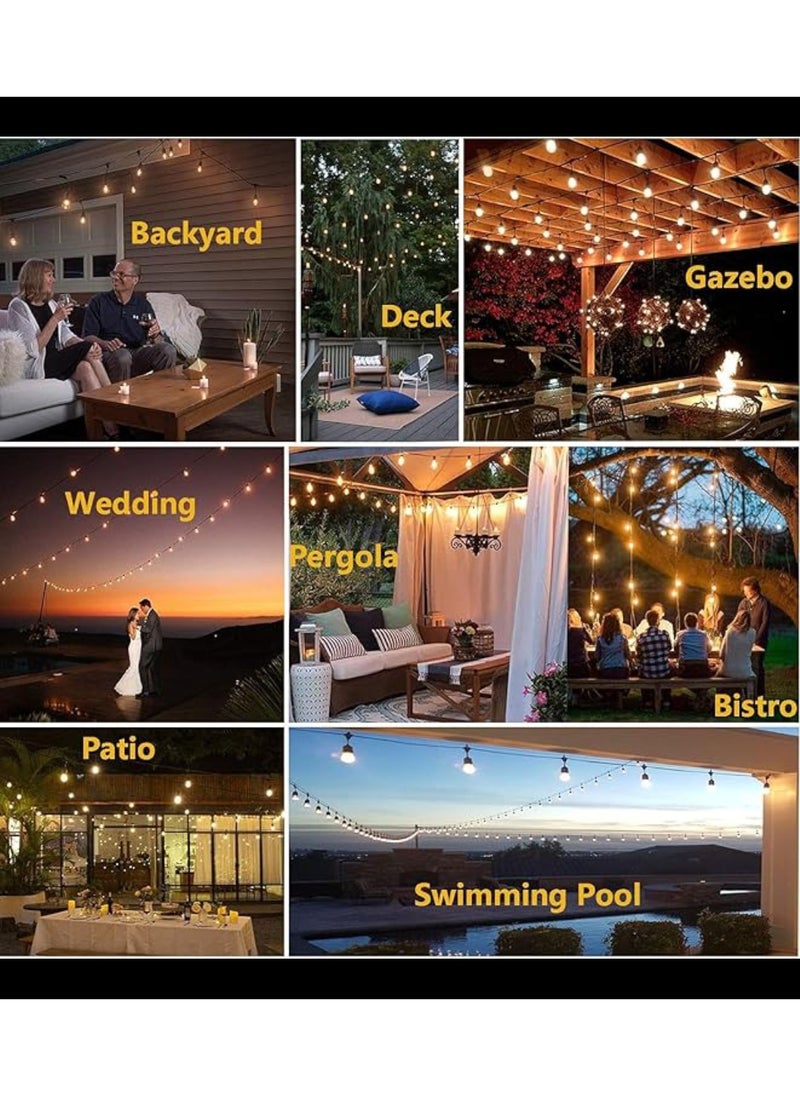 Outdoor Waterproof IP65 Led String Lights E27 Holder 100 Meter Bulb Holder Wire With 200 Bulbs 4W G45 Amber With EU Plug Solar Bulb Holder For Ramadan Decoration Lights And Outdoor Decoration Light Hanging Light String Wire Ramadan Light For Commercial Patio Garden & Porch Yard