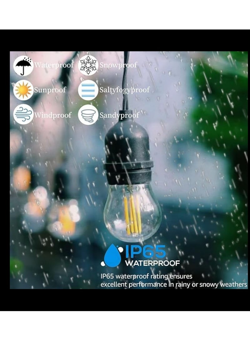 Outdoor Waterproof IP65 Led String Lights E27 Holder 100 Meter Bulb Holder Wire With 200 Bulbs 4W G45 Clear With EU Plug Solar Bulb Holder For Ramadan Decoration Lights And Outdoor Decoration Light Hanging Light String Wire Ramadan Light For Commercial Patio Garden & Porch Yard