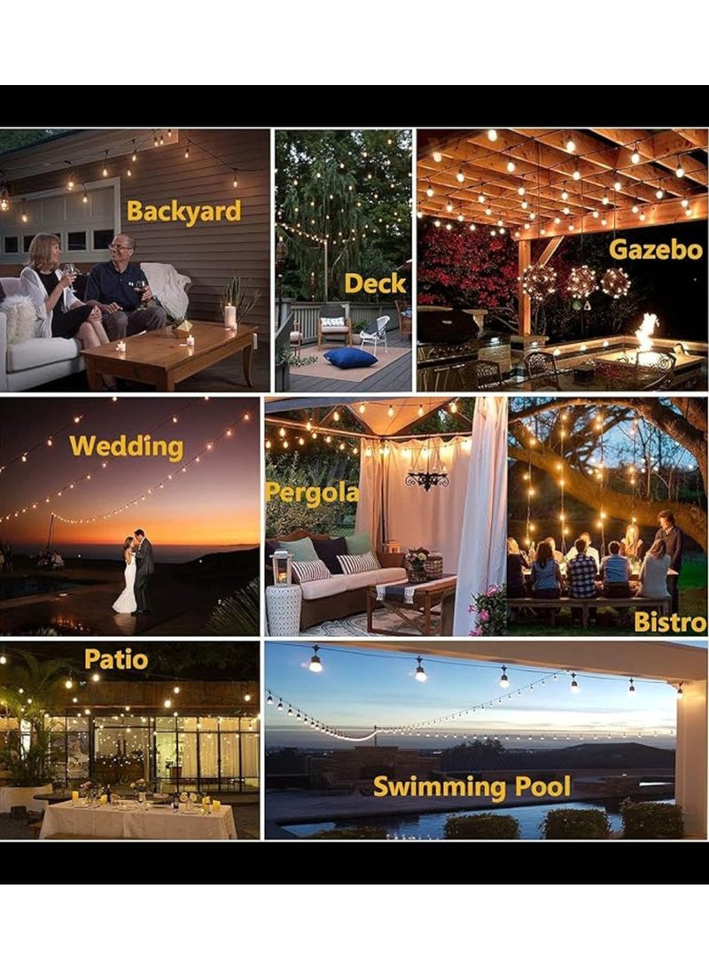 Outdoor Waterproof IP65 Led String Lights E27 Holder 100 Meter Bulb Holder Wire With 200 Bulbs 4W ST64 Clear With EU Plug Solar Bulb Holder For Ramadan Decoration Lights And Outdoor Decoration Light Hanging Light String Wire Ramadan Light For Commercial Patio Garden & Porch Yard