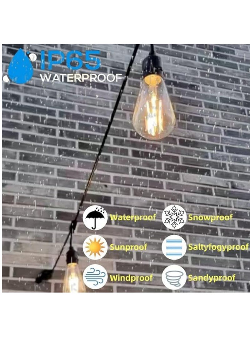 Outdoor Waterproof IP65 Led String Lights E27 Holder 100 Meter Bulb Holder Wire With 200 Bulbs 4W ST64 Clear With EU Plug Solar Bulb Holder For Ramadan Decoration Lights And Outdoor Decoration Light Hanging Light String Wire Ramadan Light For Commercial Patio Garden & Porch Yard