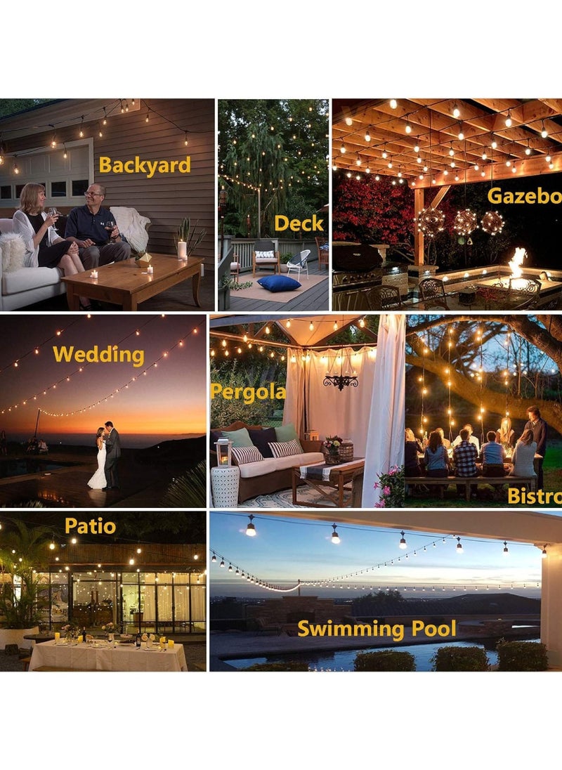 Outdoor Waterproof IP65 Led String Lights E27 Holder 100 Meter Bulb Holder Wire With 200 Bulbs 4W A60 Amber With EU Plug Solar Bulb Holder For Ramadan Decoration Lights And Outdoor Decoration Light Hanging Light String Wire Ramadan Light For Commercial Patio Garden & Porch Yard