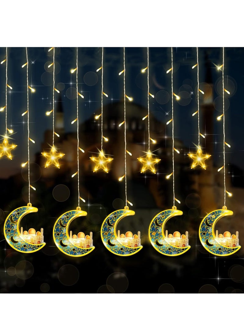 Ramadan Decorations Star Moon Lights, Battery Case Powered Window Star Moon Lights Ramadan Decorations Home Bedroom Indoor Outdoor