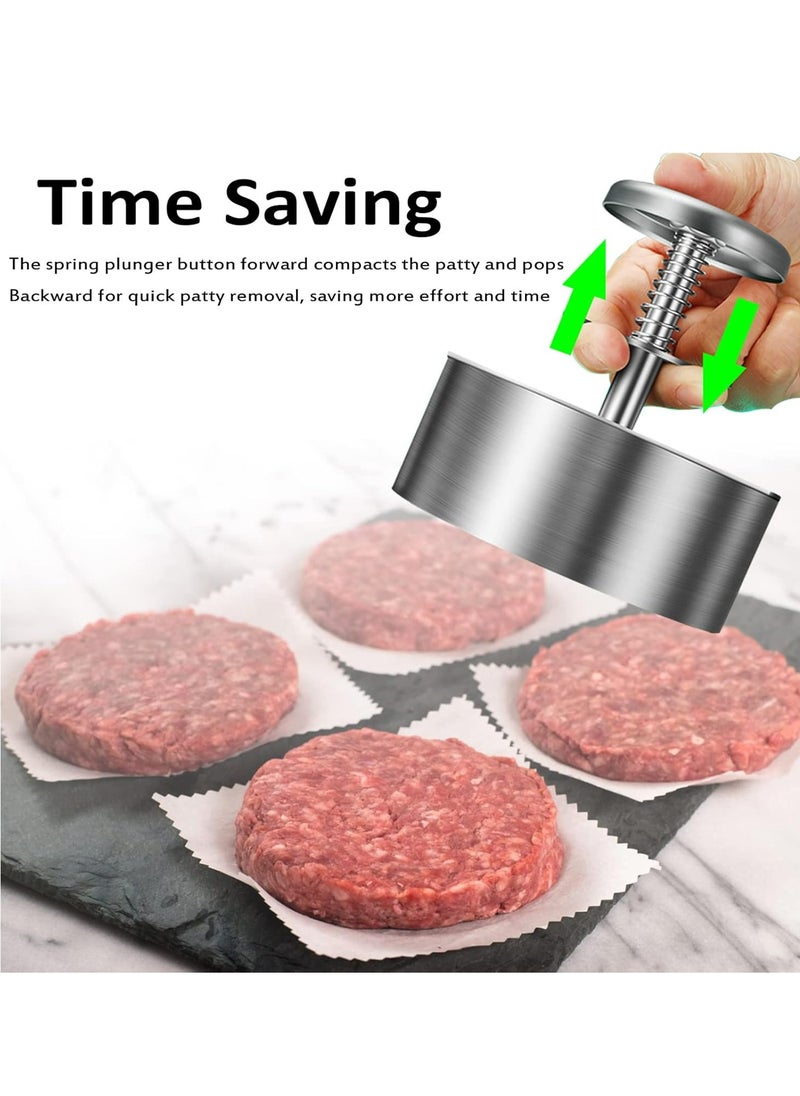 Adjustable Burger Press Hamburger Patty Maker Press Mold for Beef Meat Homemade Burgers