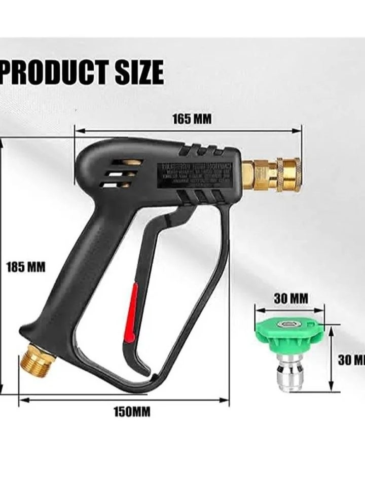 High Pressure Washer Gun 4000 PSI M22 14mm and Karcher High-Pressure Hose Quick Connect Connector 5 1/4 inch Quick-Connect Nozzles for Car Cleaning Tool