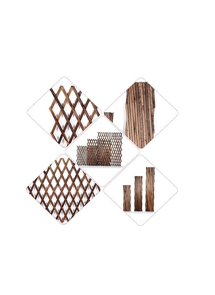 Wooden Lattice Wall Fence Expandable Plant Climb Hanging Frame Trellis Plant Support Fence for Indoor Outdoor Patio Plants Vine 75 Cm