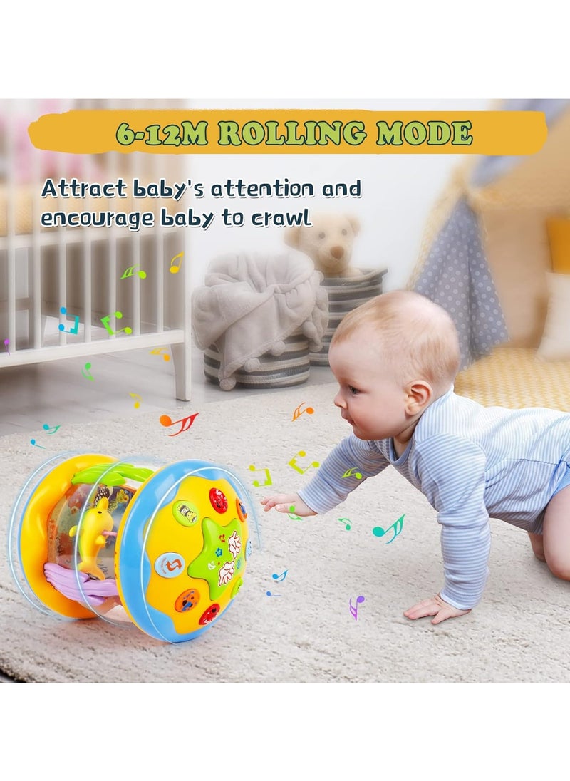Baby Toys 6 to 12 Months - Musical Learning Infant Toys 1+ Age Babies Ocean Rotating Light Up Toys for Toddlers 1+ Age Boys Girls Baby Gifts Yellow
