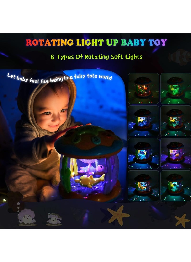 Baby Toys 6 to 12 Months - Musical Learning Infant Toys 1+ Age Babies Ocean Rotating Light Up Toys for Toddlers 1+ Age Boys Girls Baby Gifts Yellow