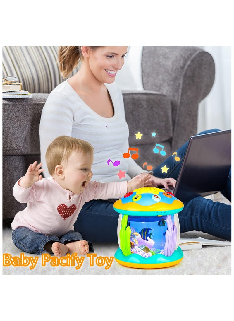 Baby Toys 6 to 12 Months Musical Light Up Tummy Time Infant Toys 12-18 Months Crawling Toys Ocean Rotating Projector Baby Gifts for 1 2 3 Year Old Boy Girl Birthday Toddlers Kids